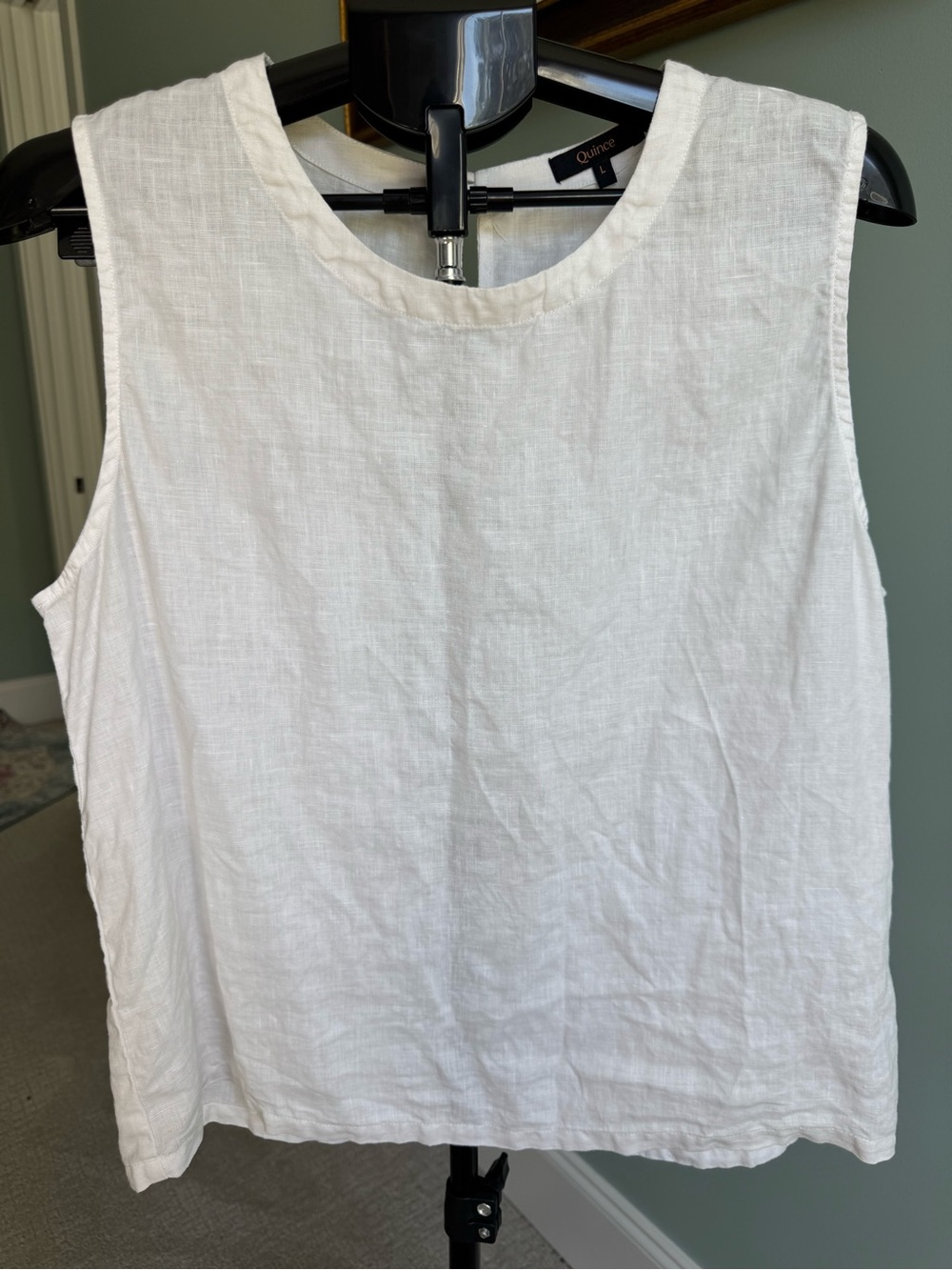 Quince 100% European Linen White Tank Size Large